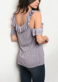 Lilac Cold Shoulder Top