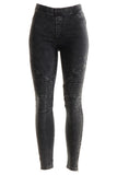 Washed Moto Denim Stretch Leggings