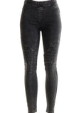 Washed Moto Denim Stretch Leggings