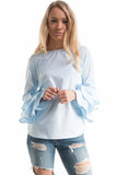 Ruffle Bell Sleeve Blouse