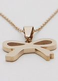 Bowknot Ribbon Stainless Steel Pendant Necklace