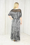 Tribal Mesh Maxi Dress