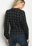 Black and White Checkered Blouse