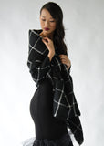 Black Plaid Blanket Scarf