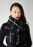 Black Plaid Blanket Scarf