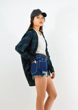 Oversize Plaid Patch Top