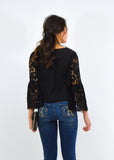 Lace Bell Sleeve Crop Blouse