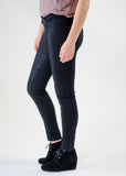 Black Lace Panel Skinny Pants