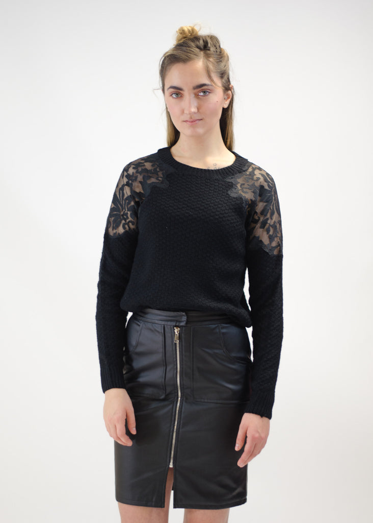 Embroidered Shoulder Sweater