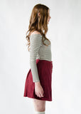 Faux Suede Button Skirt
