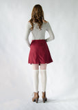 Faux Suede Button Skirt