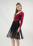 Fringe Suede Skirt