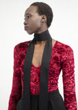 Floral Velvet V Neck Bodysuit