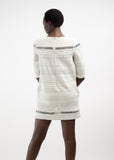 Ivory Silver Textured Shift Dress