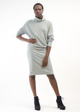 Turtleneck Dolman Midi Dress