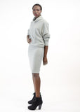 Turtleneck Dolman Midi Dress