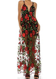 Embroidered Rose Maxi