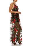 Embroidered Rose Maxi