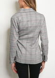 Gray Red Checkered Blazer