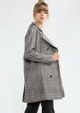 Rust Wool Checked Trench Coat