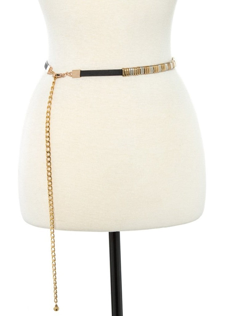 Metal Accent Chain Fashion Belt