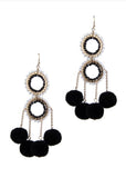 Dangling Pompom Earrings