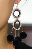 Dangling Pompom Earrings