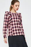 Ruffle Plaid Top