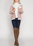Faux Shearling Suede Rider Jacket
