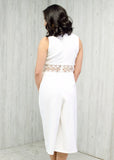 White Lace Panel Jumpsuit