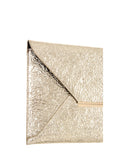Wrinkled Gold Faux Leather Clutch Bag