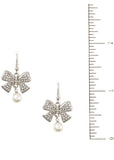 Bow Drop Pearl Dangling Earrings