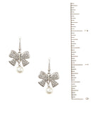 Bow Drop Pearl Dangling Earrings