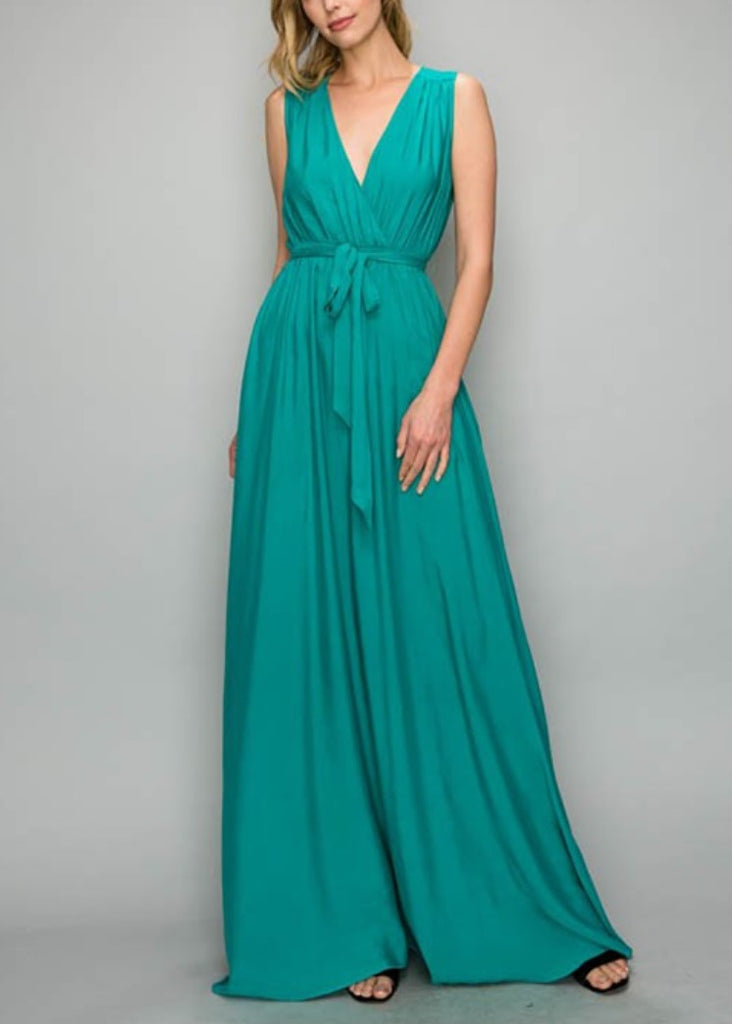 Sleeveless Emerald Maxi Dress