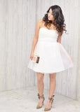 Strapless Ruched Bodice Tulle Dress