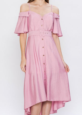 Peony Off the Shoulder Midi Dress