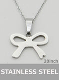 Bowknot Ribbon Stainless Steel Pendant Necklace
