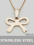 Bowknot Ribbon Stainless Steel Pendant Necklace