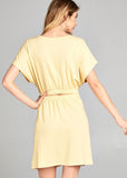 Yellow Wrap Shirt Dress